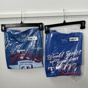Majestic Threads Texas‎ Rangers 2023 Champions T-Shirt Bundle Mens L / Womens M